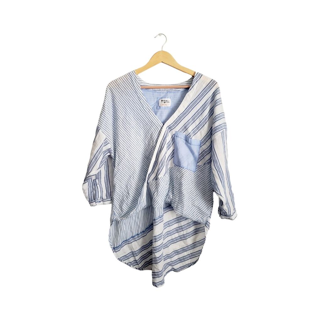 Anthropologie Holding Horses Zeni High-Low Striped Top Size Medium